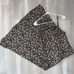 Vintage Slip Dress floral tank midi womens Black Beige (size 7/8) classy party